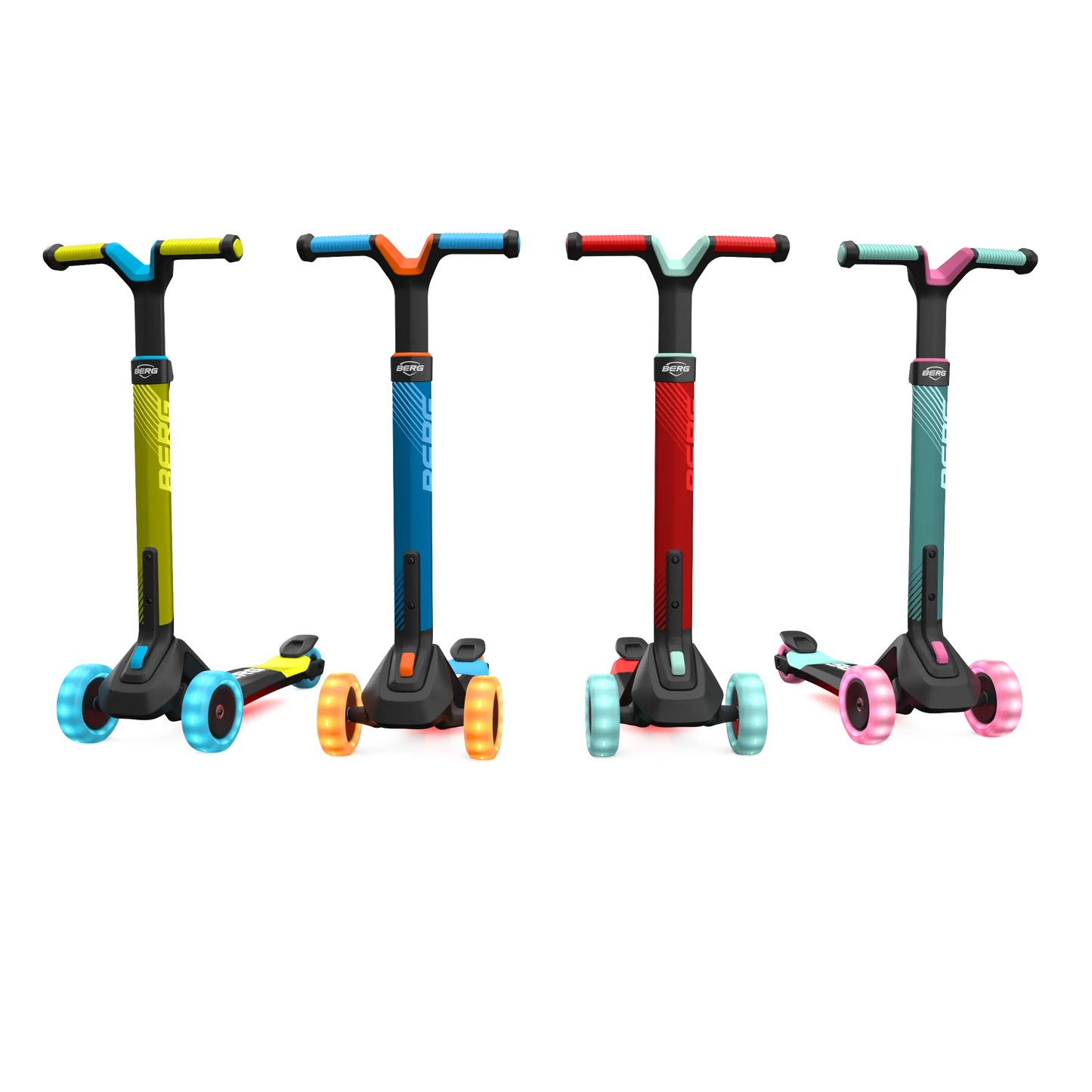 Berg Nexo Scooter Foldable Lights Lime/Blue